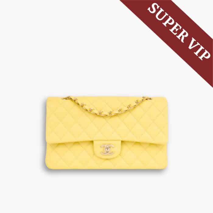 Super Vip 1:1 - Chanel Classic Double Flap Bag Light Yellow 25cm