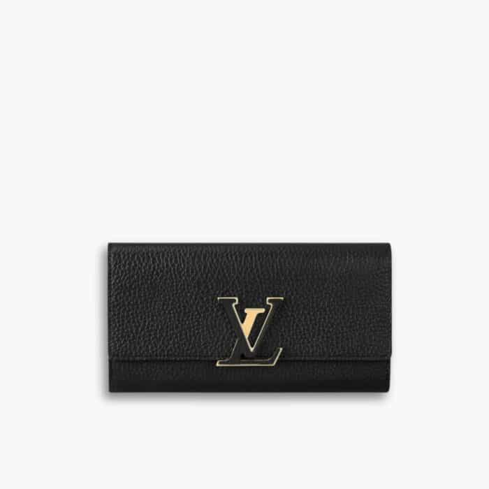 Louis Vuitton Capucines Long Wallet Black 20 cm
