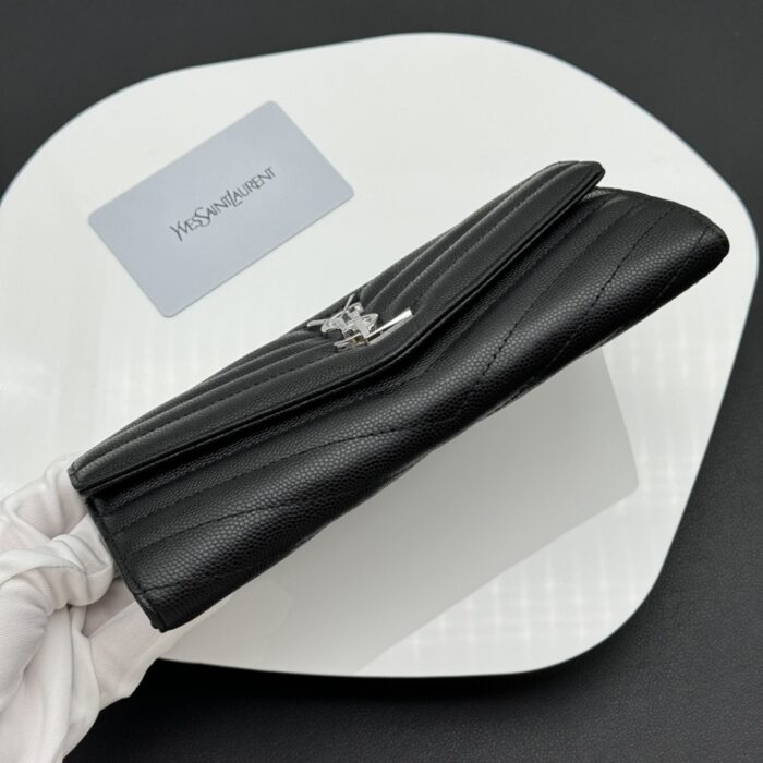 Saint Laurent Cassandra Large Flap Wallet Black 19 cm - Image 7