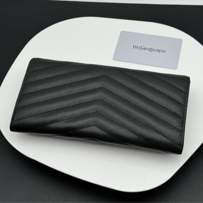 Saint Laurent Cassandra Large Flap Wallet Black 19 cm - Image 6