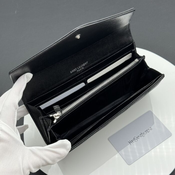 Saint Laurent Cassandra Large Flap Wallet Black 19 cm - Image 5