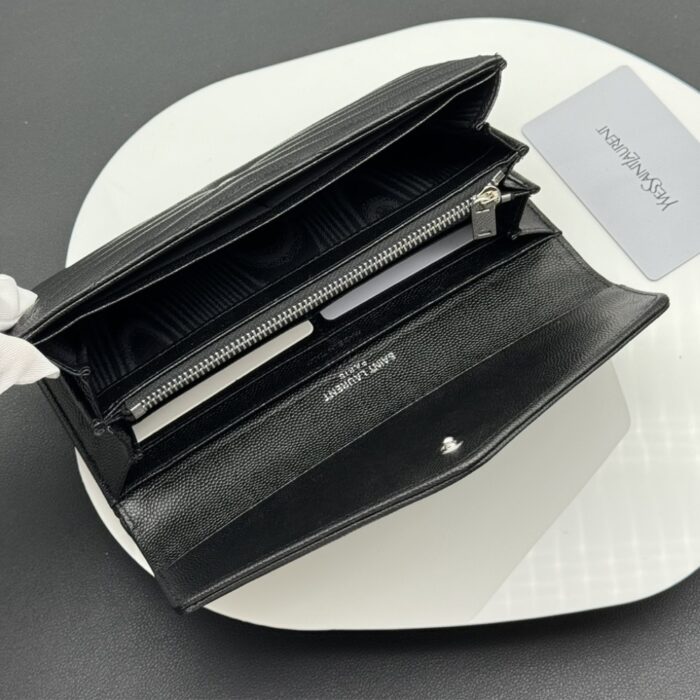 Saint Laurent Cassandra Large Flap Wallet Black 19 cm - Image 3