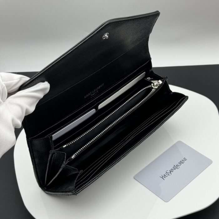 Saint Laurent Cassandra Large Flap Wallet Black 19 cm - Image 2