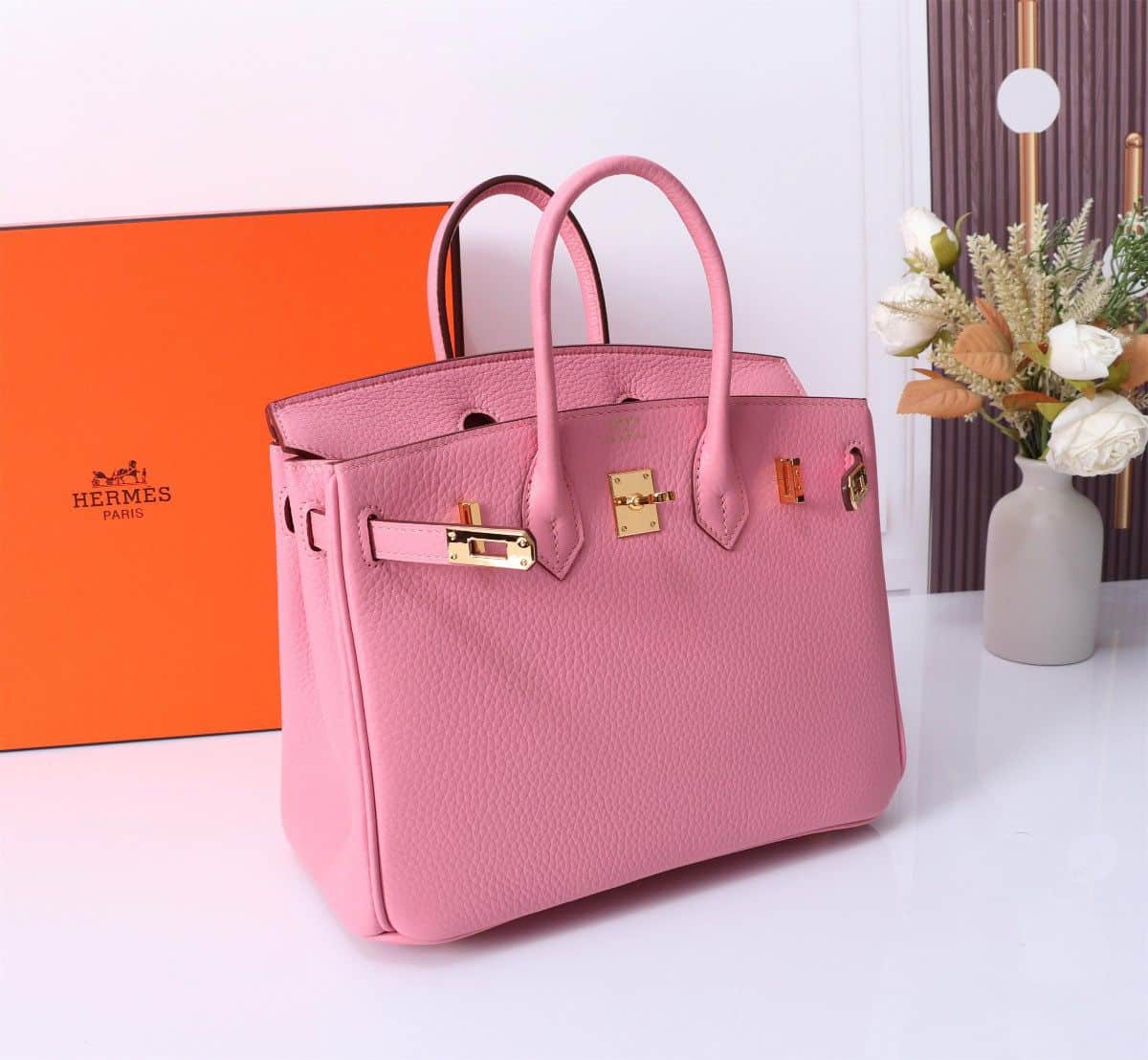 Hermes Birkin 30 Bag Togo Light Pink 30cm - Image 3