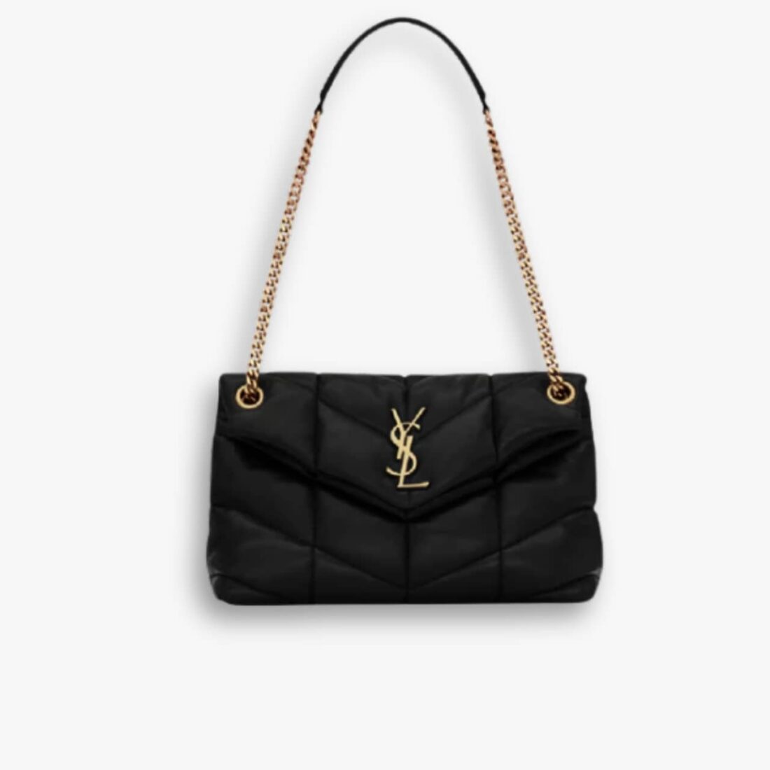 Saint Laurent Puffer Gold Tone Metal  Medium Black 35Cm