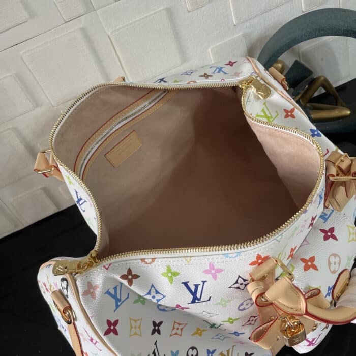 Super Vip 1:1 – Louis Vuitton x Takashi Murakami Keepall Bandoulière 45 Monogram White 45Cm M13742 - Image 7