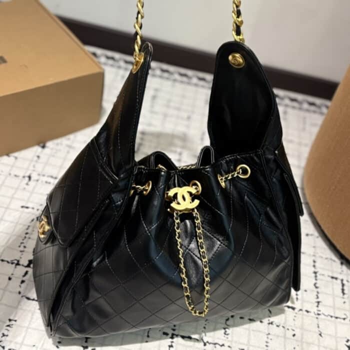 Chanel 25 Small Handbag Grained And Gold Tone Metal Black 34 cm  AS5293 B20304 94305 - Image 2