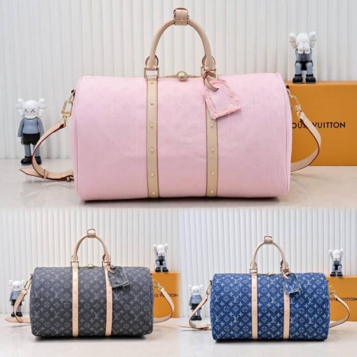 Louis Vuitton Keepall Bandoulière 45 Denim Pink 45cm - Image 3