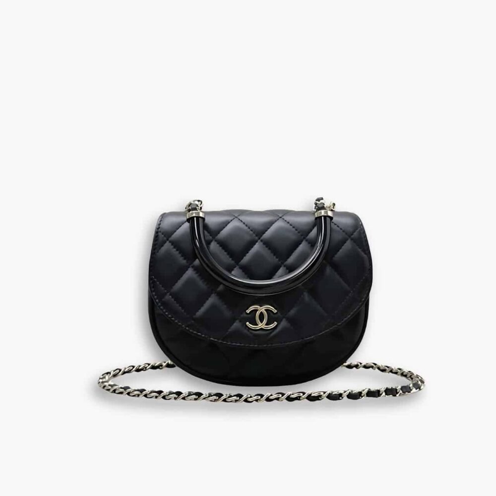 Chanel 25C Classic Clutch With Chain Black 16Cm