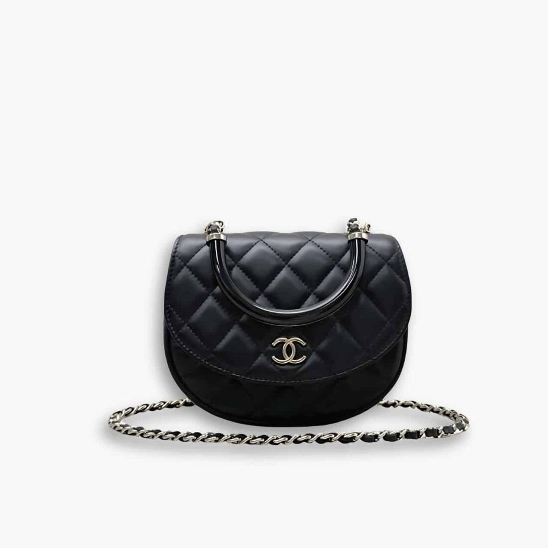 Chanel 25C Classic Clutch With Chain Black 16Cm