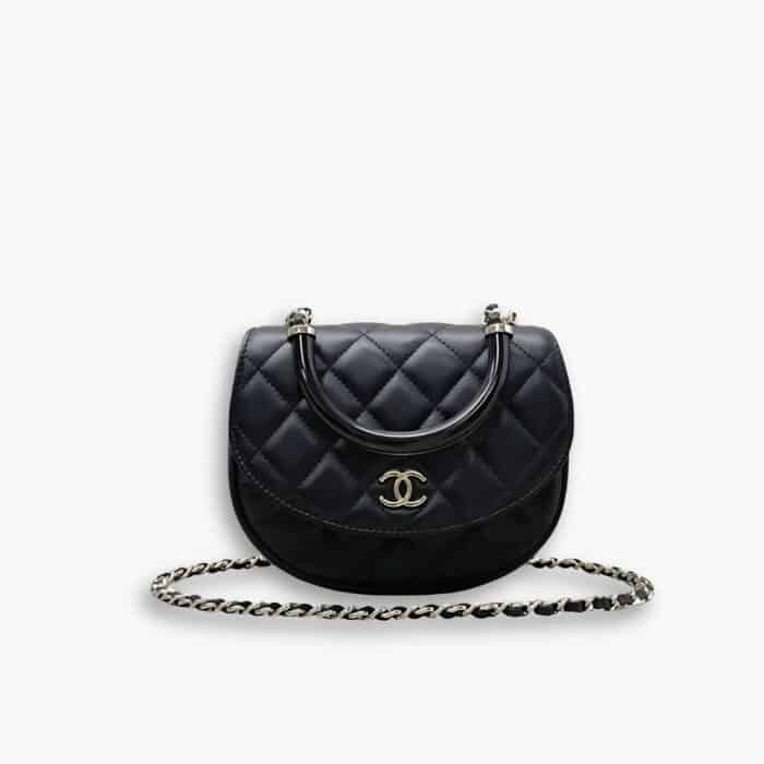 Chanel 25C Classic Clutch With Chain Black 16Cm
