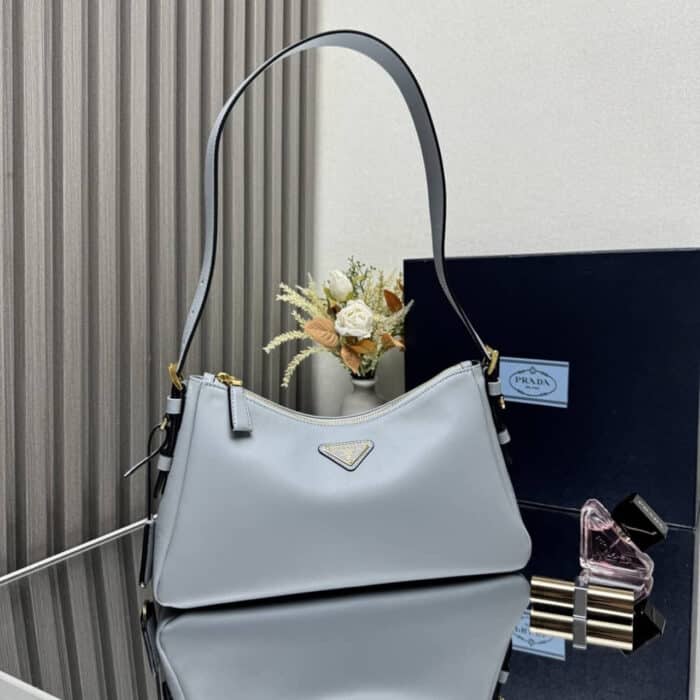 Super Vip 1:1 – Prada Aimée Medium Leather Shoulder Bag Opaline 30Cm 1BC229 2CYS  F04F1 V LVM - Image 2