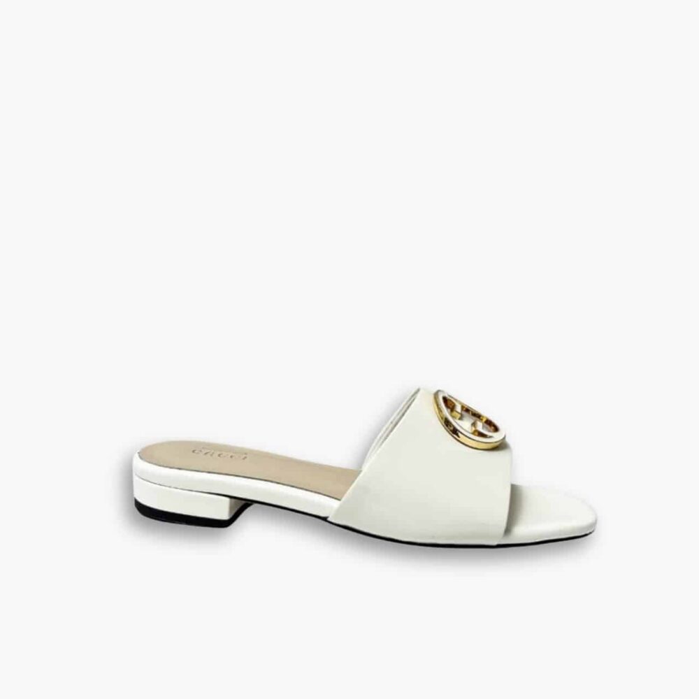 Gucci Women Round Interlocking G Sandal In White