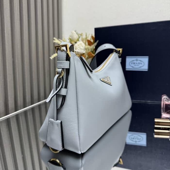 Super Vip 1:1 – Prada Aimée Medium Leather Shoulder Bag Opaline 30Cm 1BC229 2CYS  F04F1 V LVM - Image 4