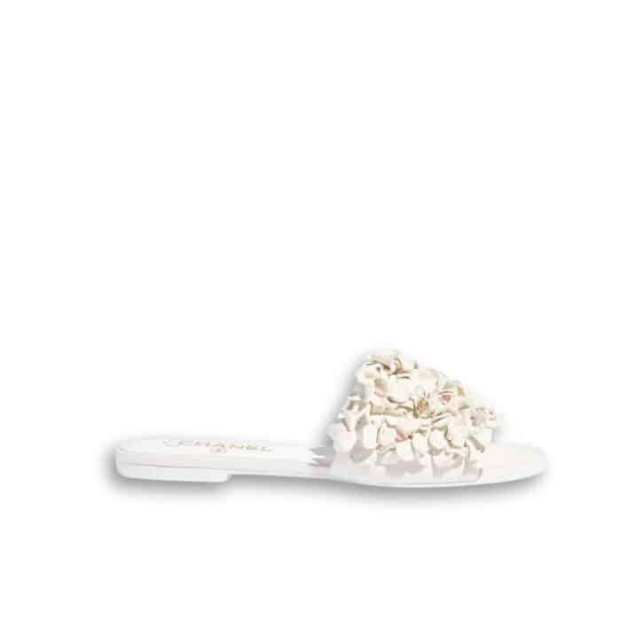 Chanel Mules Suede Kidskin And Strass White G46231 B19043 NAEYA