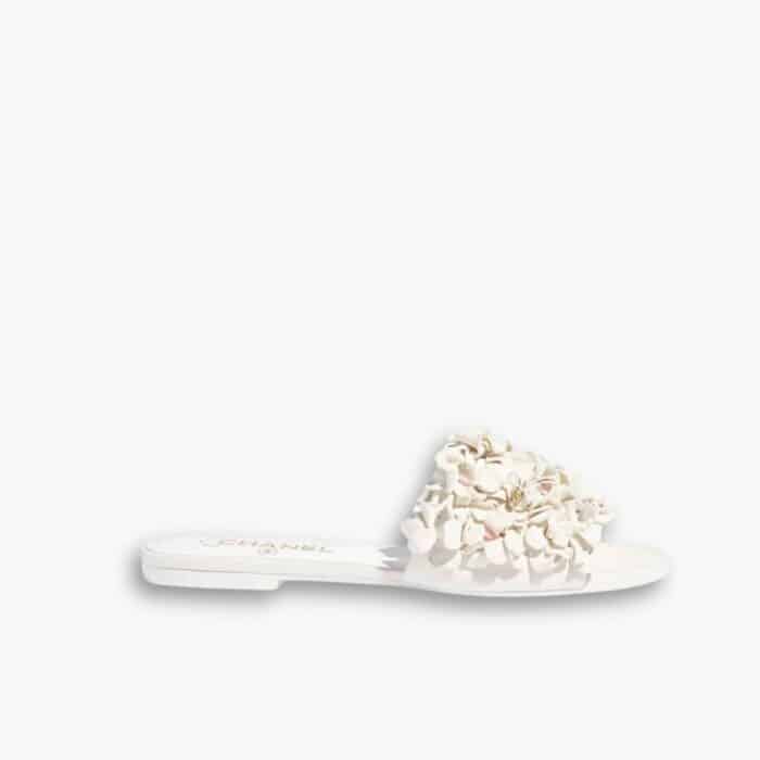 Chanel Mules Suede Kidskin And Strass White G46231 B19043 NAEYA