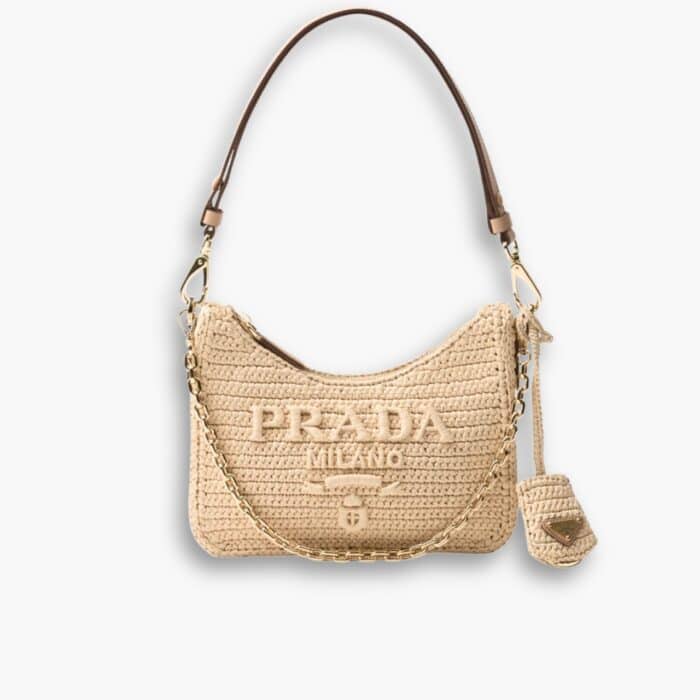 Prada Re Edition Crochet Bag Natural 22cm 1BC204 2M2T F0018 V JUO