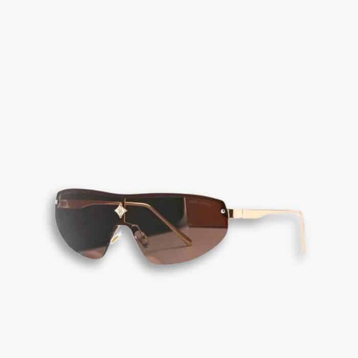 Louis Vuitton Cyclone Mask Sunglasses Brown With Gold
