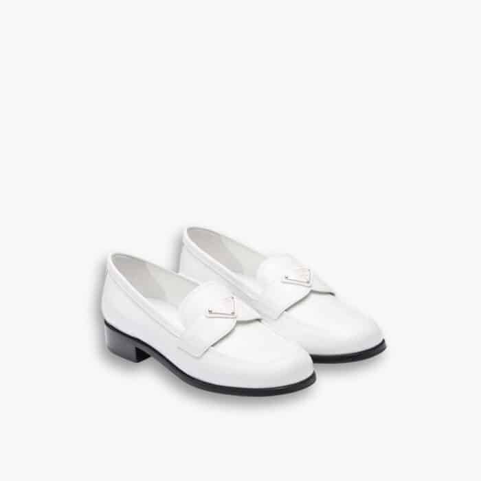 Prada Logo Plaque Loafers White 1D902M069F0009F025