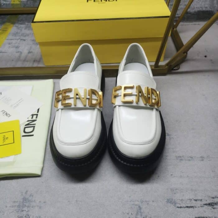 Fendi Fendigraphy White Loafers 8D838369FF1IYW - Image 2