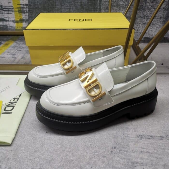 Fendi Fendigraphy White Loafers 8D838369FF1IYW - Image 3
