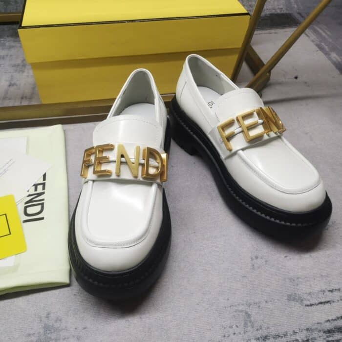 Fendi Fendigraphy White Loafers 8D838369FF1IYW - Image 4