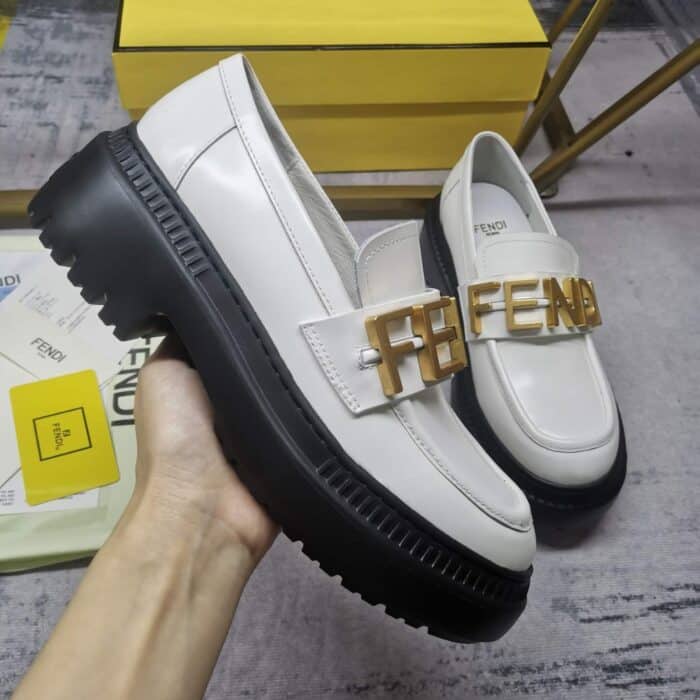 Fendi Fendigraphy White Loafers 8D838369FF1IYW - Image 5