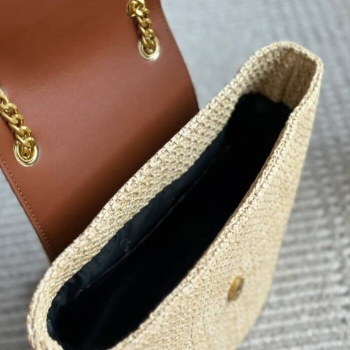 Saint Laurent Mini Manon In Raffia And Aged Vegetable Tanned Leather Naturel 23cm 774269GAAED9051 - Image 6