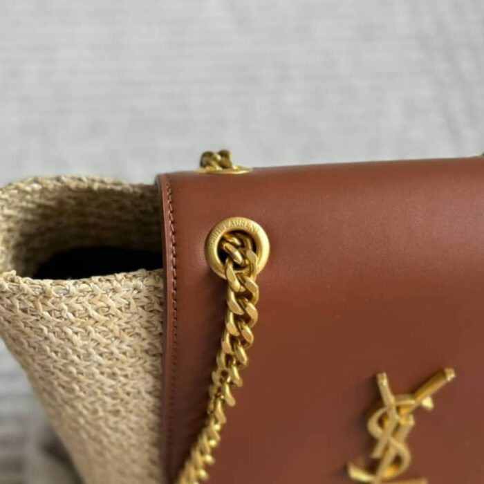 Saint Laurent Mini Manon In Raffia And Aged Vegetable Tanned Leather Naturel 23cm 774269GAAED9051 - Image 4
