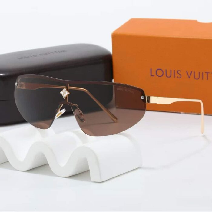 Louis Vuitton Cyclone Mask Sunglasses Brown With Gold - Image 2