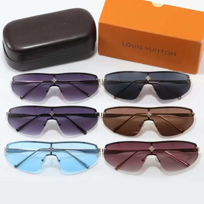 Louis Vuitton Cyclone Mask Sunglasses Brown With Gold - Image 3