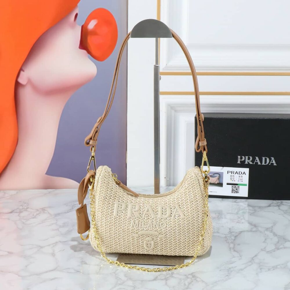 Alternative view of Prada Re Edition Crochet Bag Natural 22cm 1BC204 2M2T F0018 V JUO