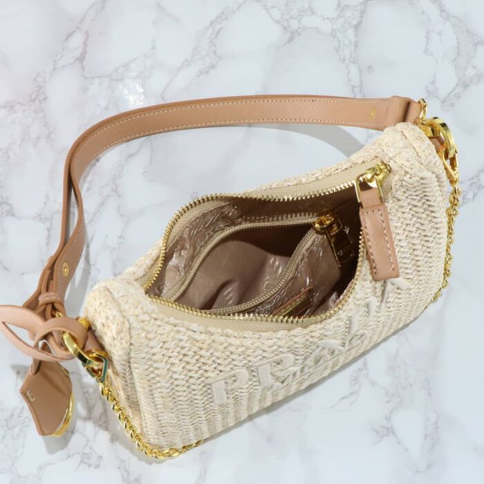 Prada Re Edition Crochet Bag Natural 22cm 1BC204 2M2T F0018 V JUO - Image 9