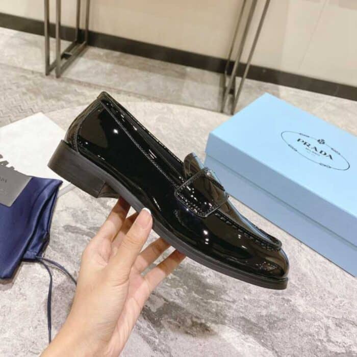 Prada Chocolate Patent Loafers Black - Image 3