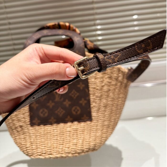 Louis Vuitton Raffia Monogram Crossbody Shoulder Bag Natural 21cm - Image 7