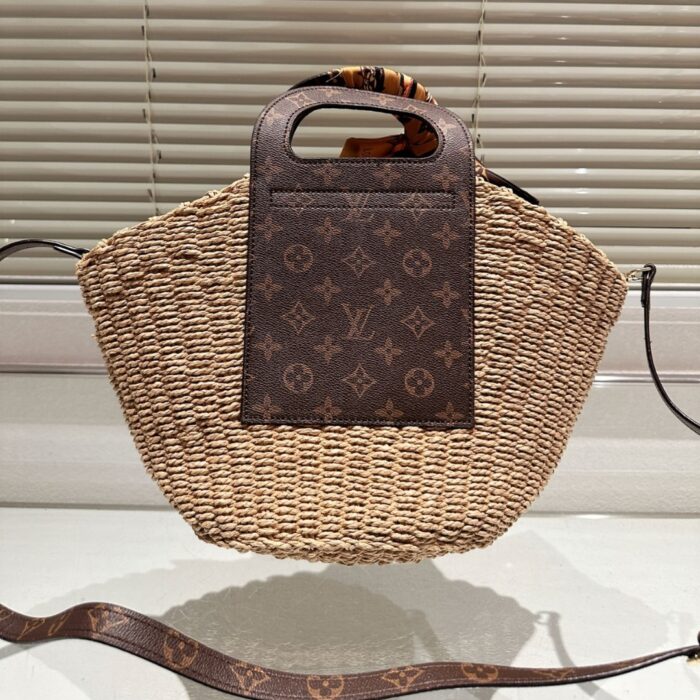 Louis Vuitton Raffia Monogram Crossbody Shoulder Bag Natural 21cm - Image 6