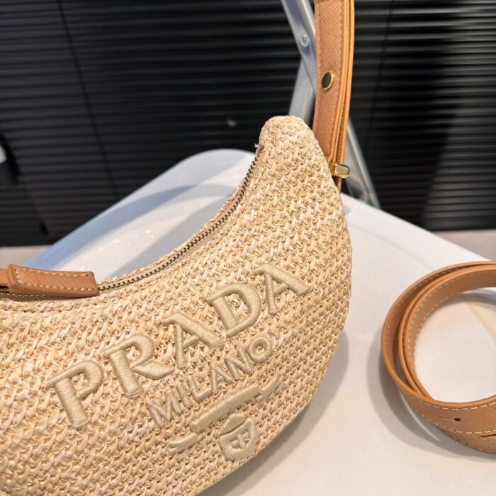 Prada Arqué Crochet Shoulder Bag Natural 22cm 1BC194 2M2T F0018 V OUO - Image 5