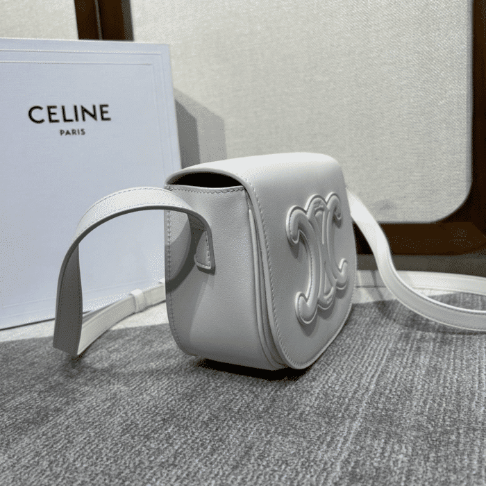 Super Vip 1:1 - Celine Folco Cuir Triomphe In White - Image 5