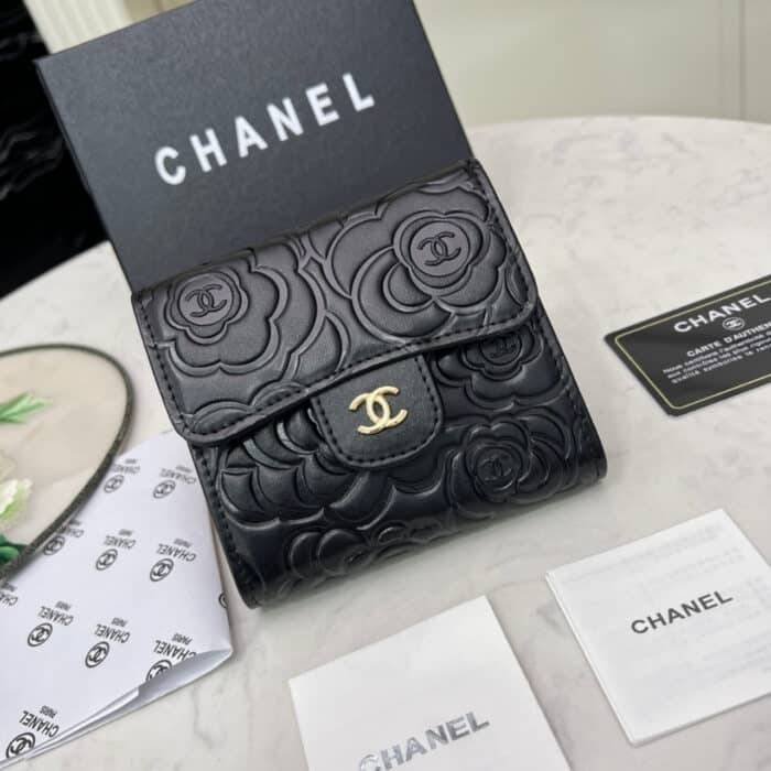 Chanel Small Floral Wallet Black 11cm - Image 2