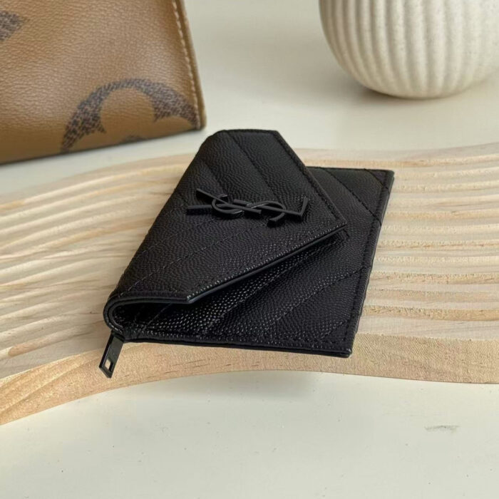 Saint Laurent Monogram Large Wallet On Chain in Grained Leather Black Hardware 13cm - Image 5