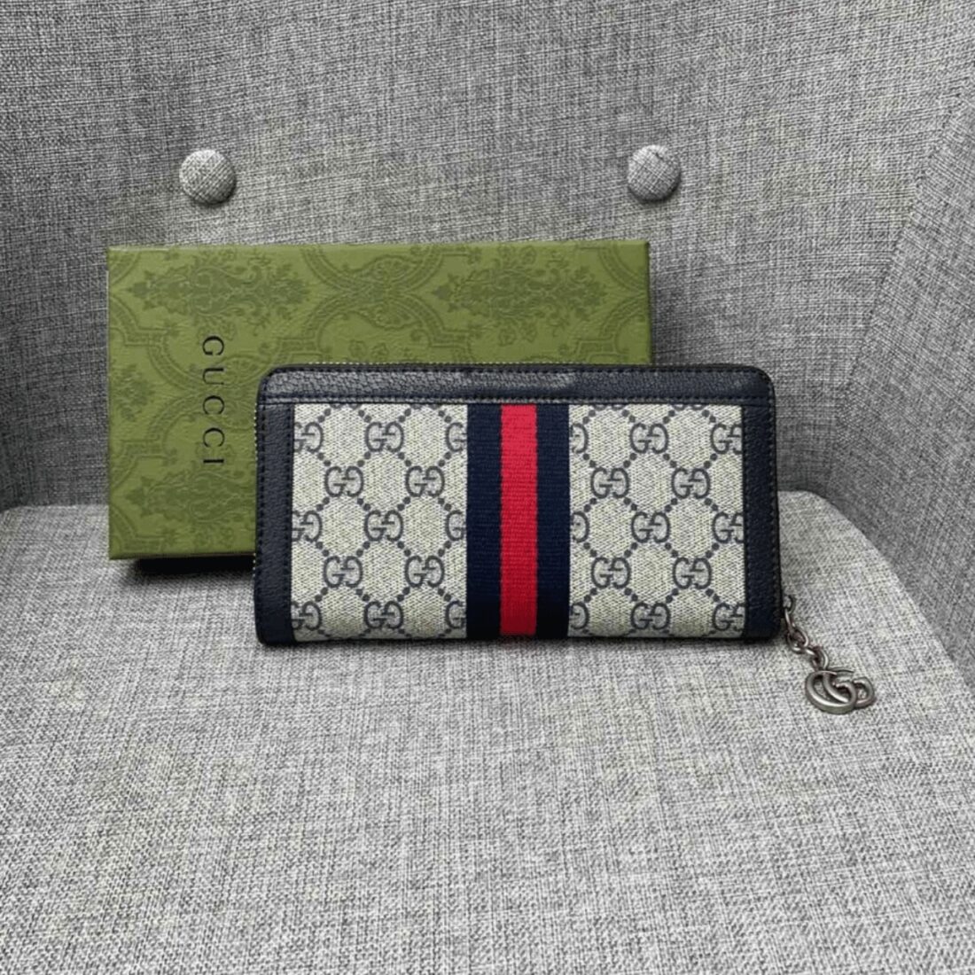 Gucci Ophidia Zip Around Wallet Black 19Cm 523154 96IWN 4076 - Image 3