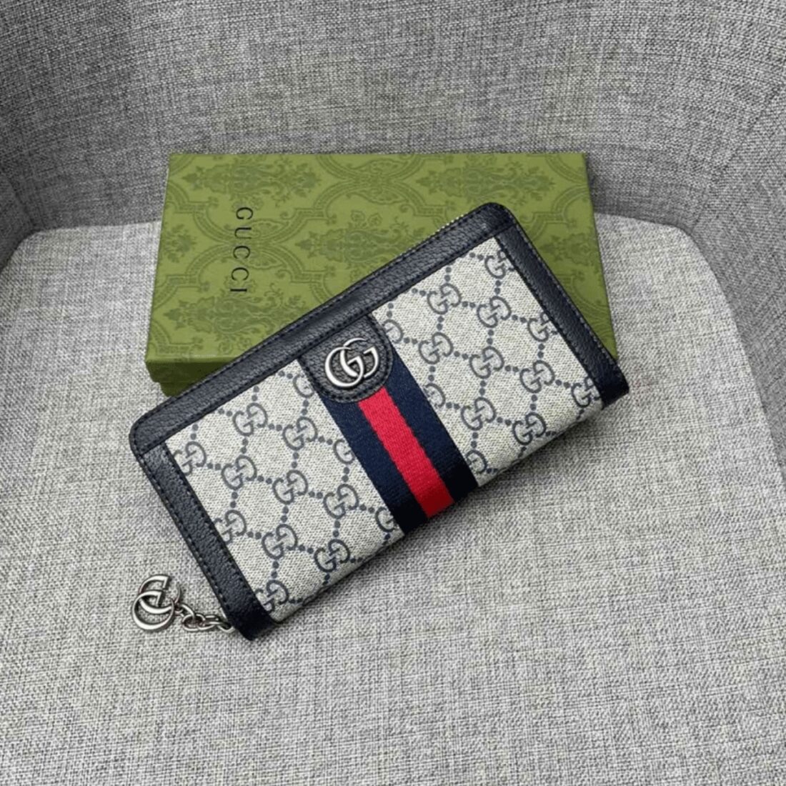 Gucci Ophidia Zip Around Wallet Black 19Cm 523154 96IWN 4076 - Image 4