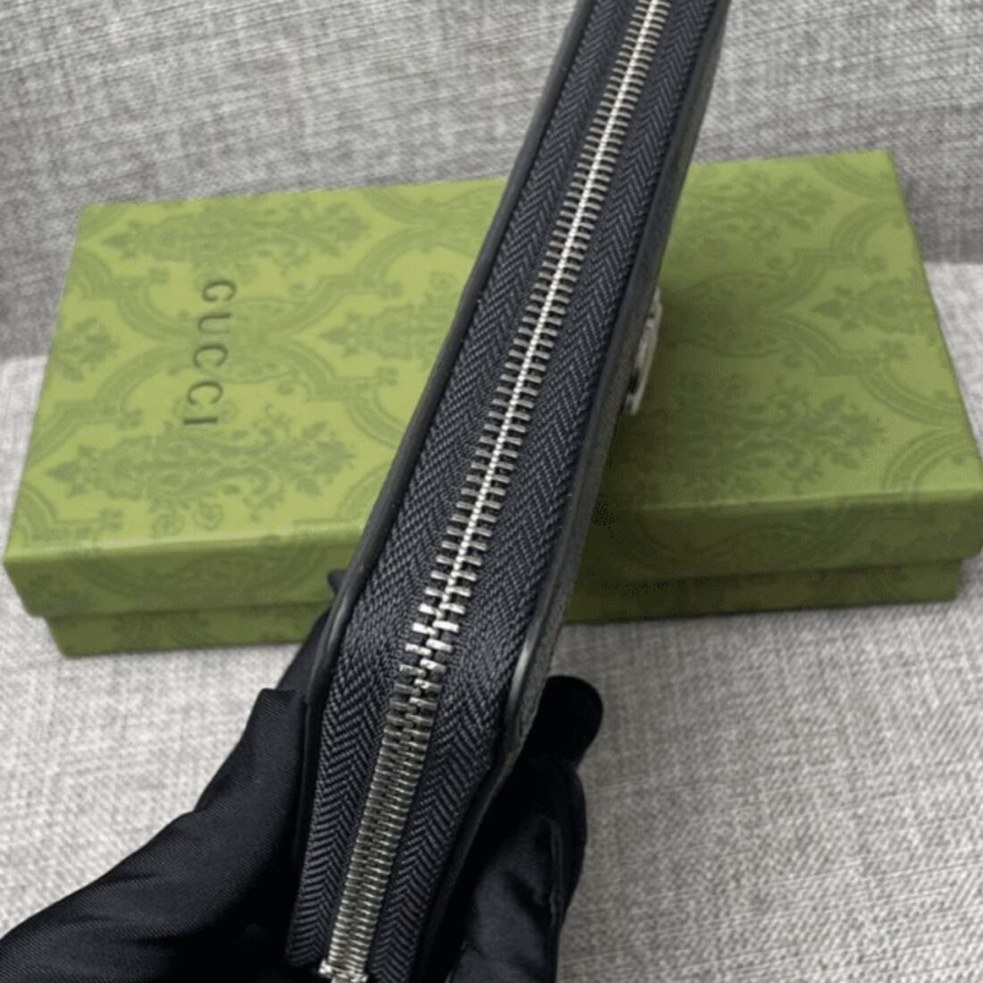 Gucci Ophidia Zip Around Wallet Black 19Cm 523154 96IWN 4076 - Image 5