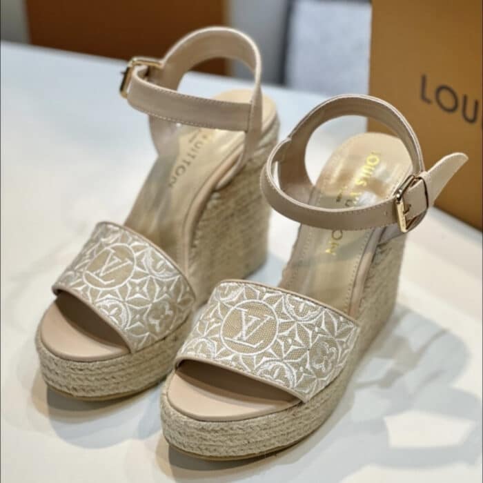 Louis Vuitton Helios Wedge Espadrille Beige 1AHLL6 - Image 2