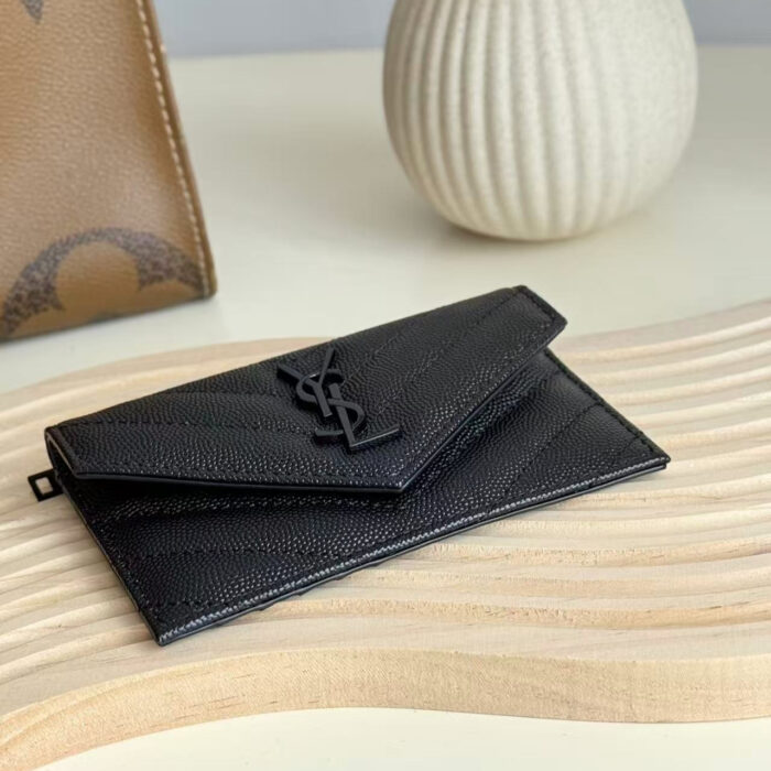 Saint Laurent Monogram Large Wallet On Chain in Grained Leather Black Hardware 13cm - Image 3