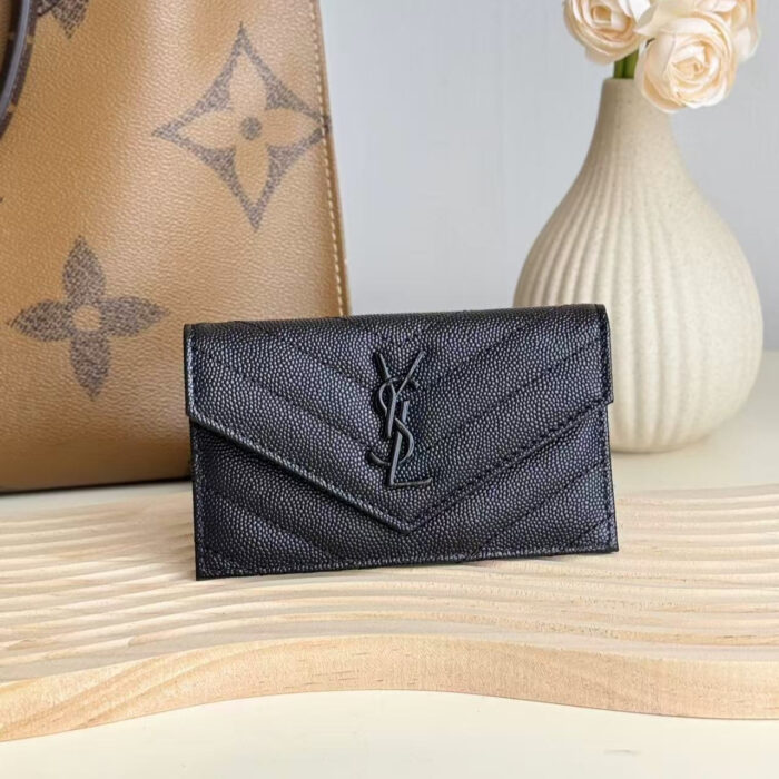 Saint Laurent Monogram Large Wallet On Chain in Grained Leather Black Hardware 13cm - Image 2