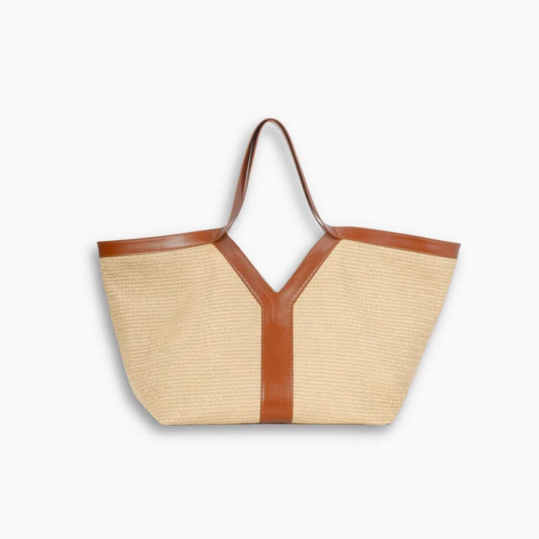Saint Laurent Tiffany & Fred Paris Raffia Leather Large Tote Brown 50Cm