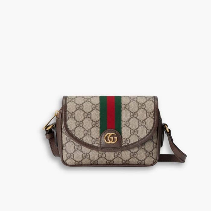 Gucci Ophidia Mini Shoulder Bag Beige And Dark ‎19Cm 772239 FACUJ 8745