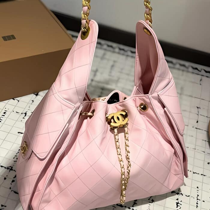 Chanel 25 Small Handbag Grained & Gold-Tone Metal Pink 34Cm AS5293 B20304 NAGEO - Image 2