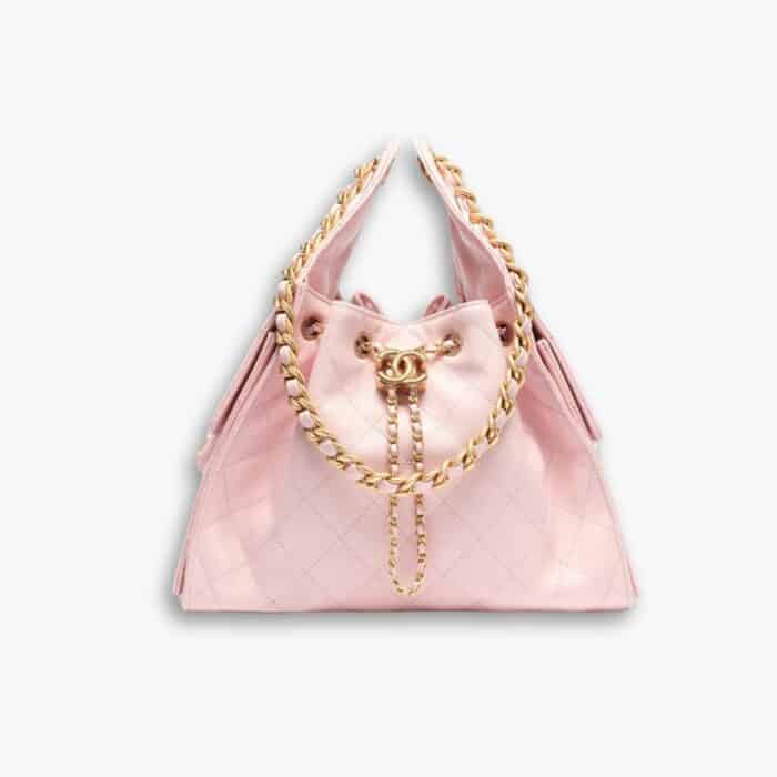 Chanel 25 Small Handbag Grained & Gold-Tone Metal Pink 34Cm AS5293 B20304 NAGEO